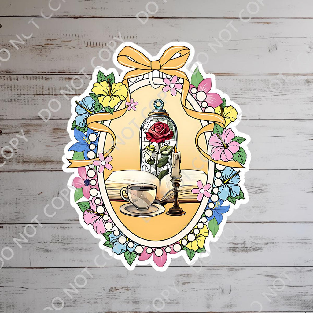 Beauty and The Beast Sticker, Belle Waterproof Decal