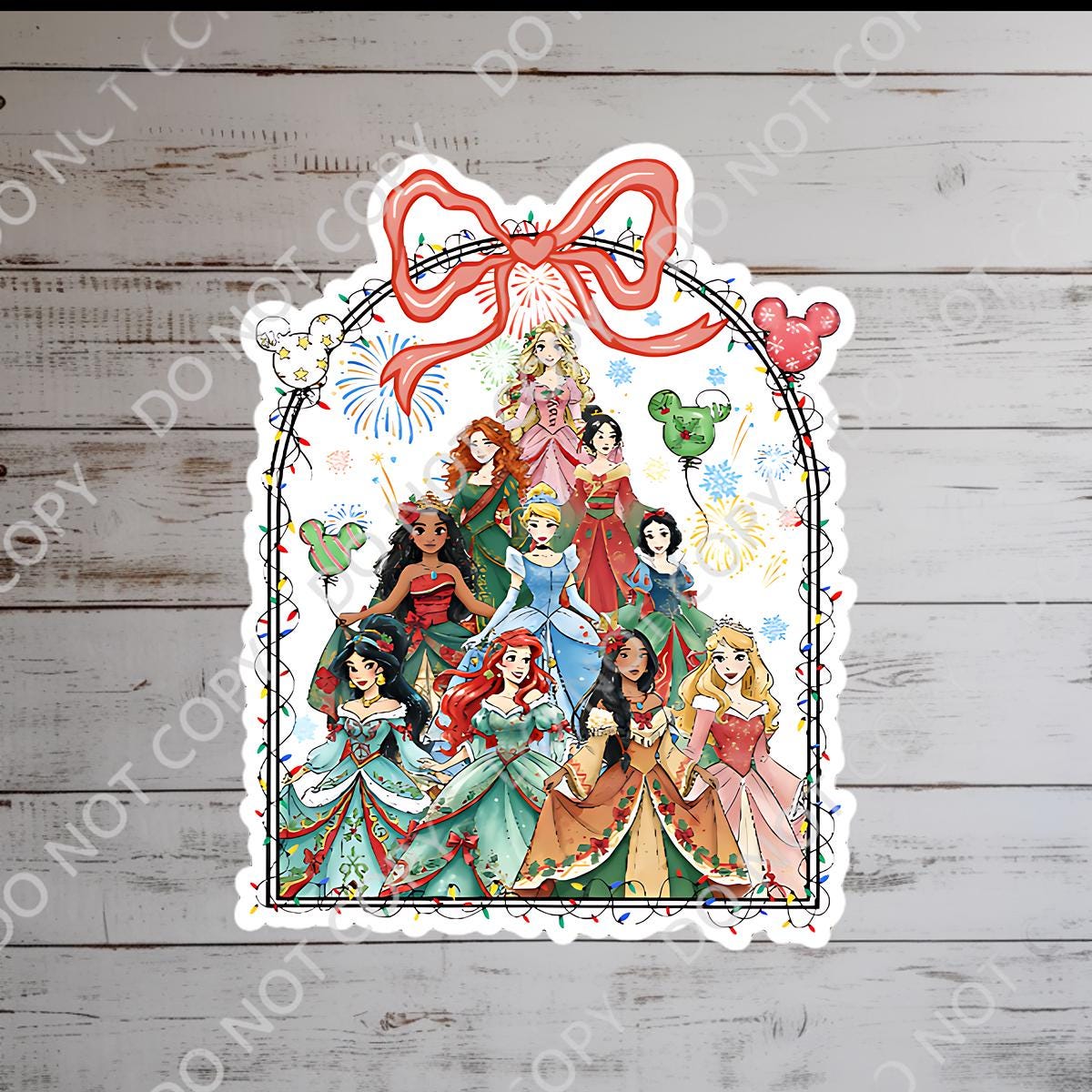 Disneyy Christmas Princess Castle World Sticker Waterproof Disney Laptop, Disneying Theme Park Vacation, Castle Park Mouse