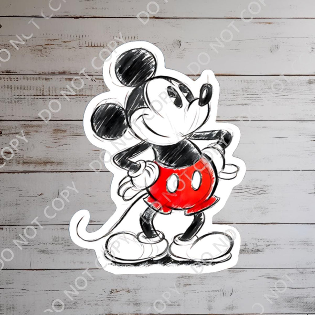 Disney Mickey Mouse Sketch Sticker, Waterproof Vinyl Decal
