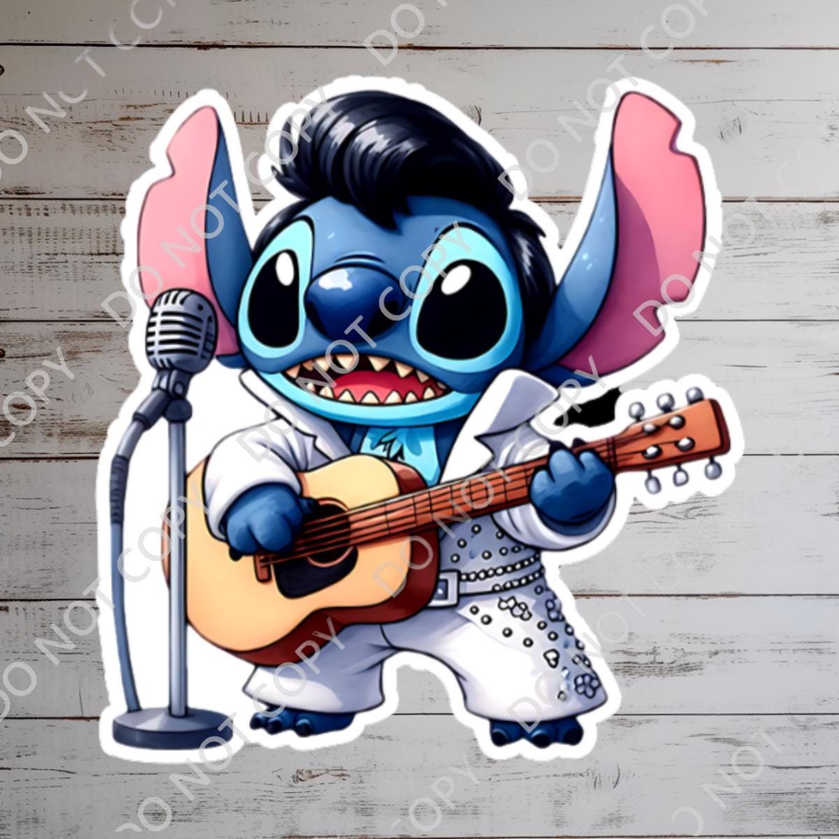 Stitch Elvis Sticker: Waterproof Vinyl Decal for Laptop, Water Bottle