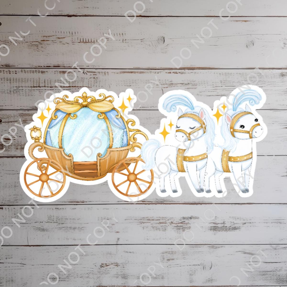 Cinderella Carriage Vinyl Sticker: Watercolor Castle, Glass Slipper