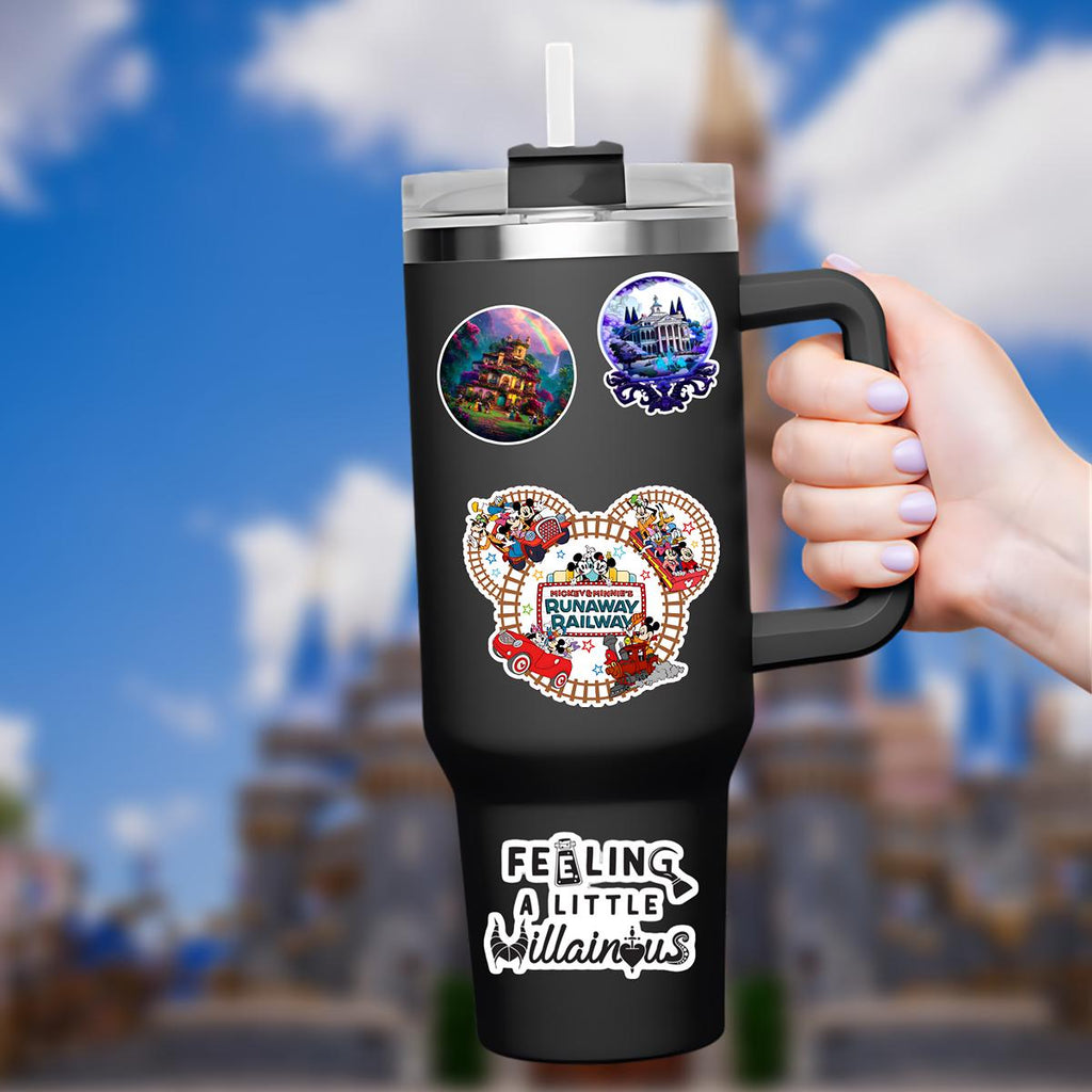 Disneyy Ride Mickey Minnie's Runaway Rails Sticker Waterproof Disney Laptop, Disneying Theme Park Vacation, Castle Park Mouse