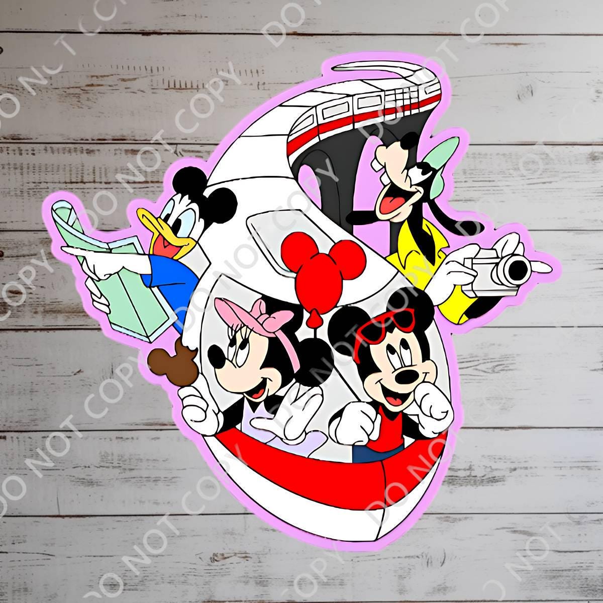 Disney Monorail Castle  World Sticker Waterproof Disney Laptop, Disneying Theme Park Vacation, Castle Park Mouse
