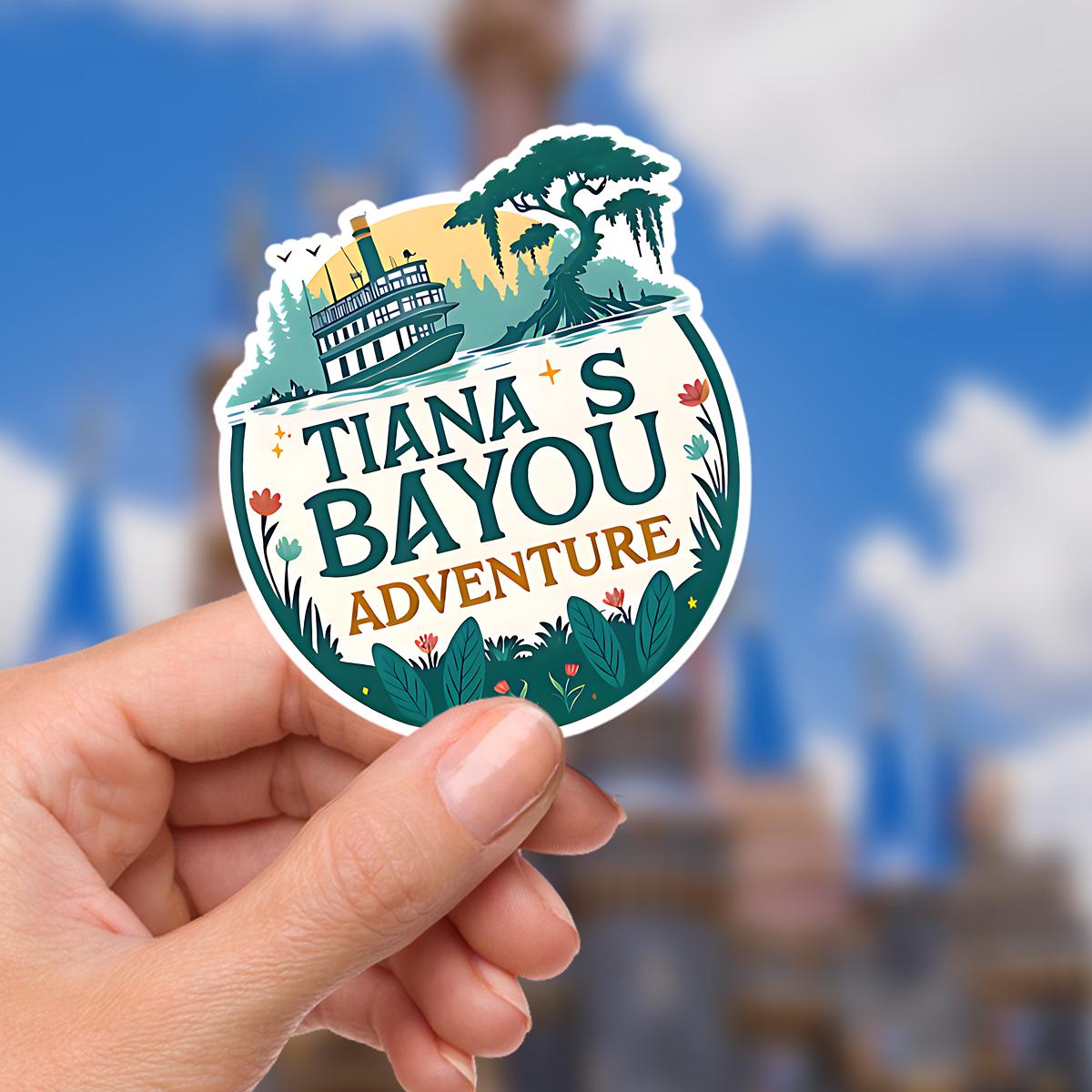Disney Ride Tiana's Bayou Sticker Waterproof Disney Laptop, Disneying Theme Park Vacation, Castle Park Mouse