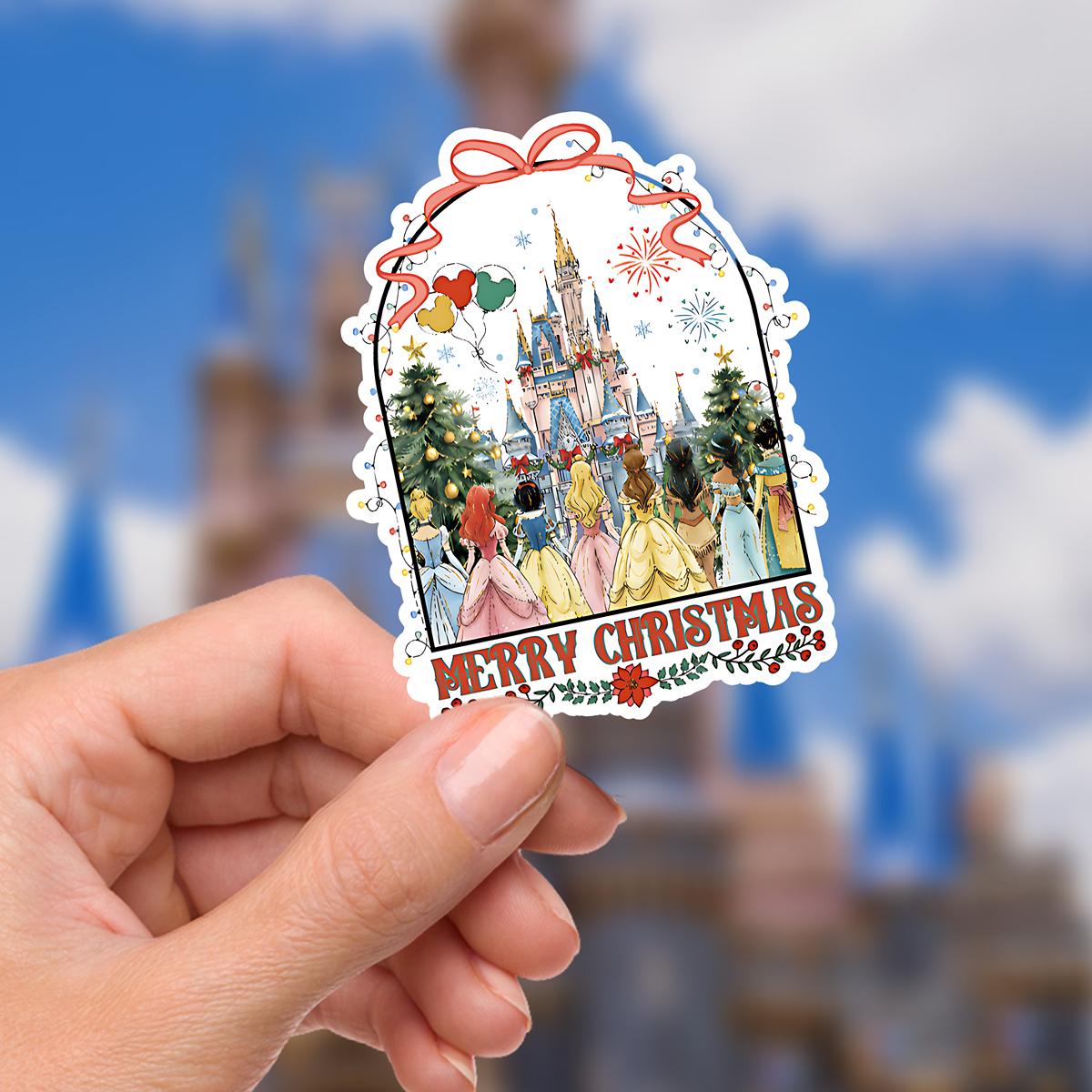 Disney Christmas Princess Castle  World Sticker Waterproof Disney Laptop, Disneying Theme Park Vacation, Castle Park Mouse