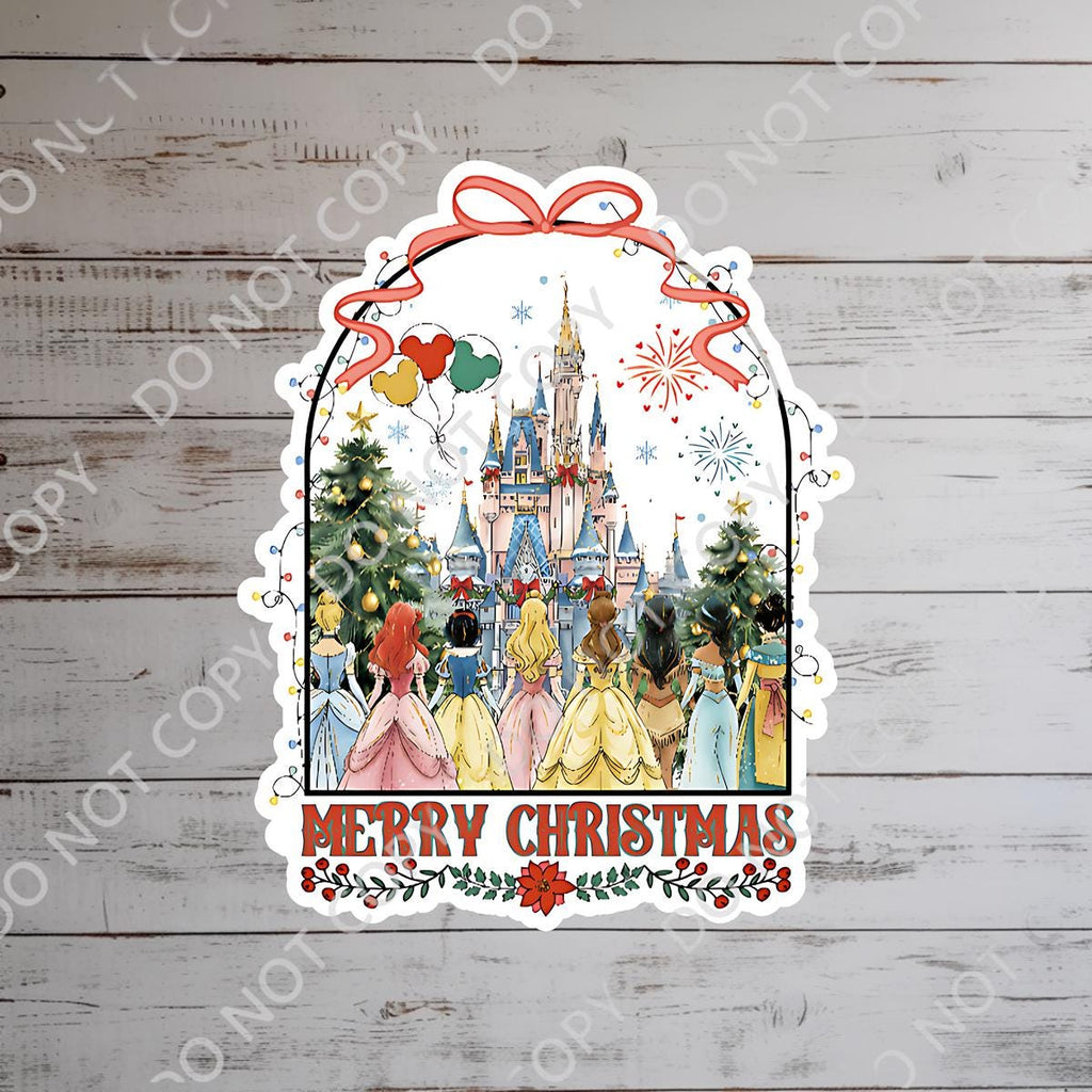 Disneyy Christmas Princess Castle World Sticker Waterproof Disney Laptop, Disneying Theme Park Vacation, Castle Park Mouse