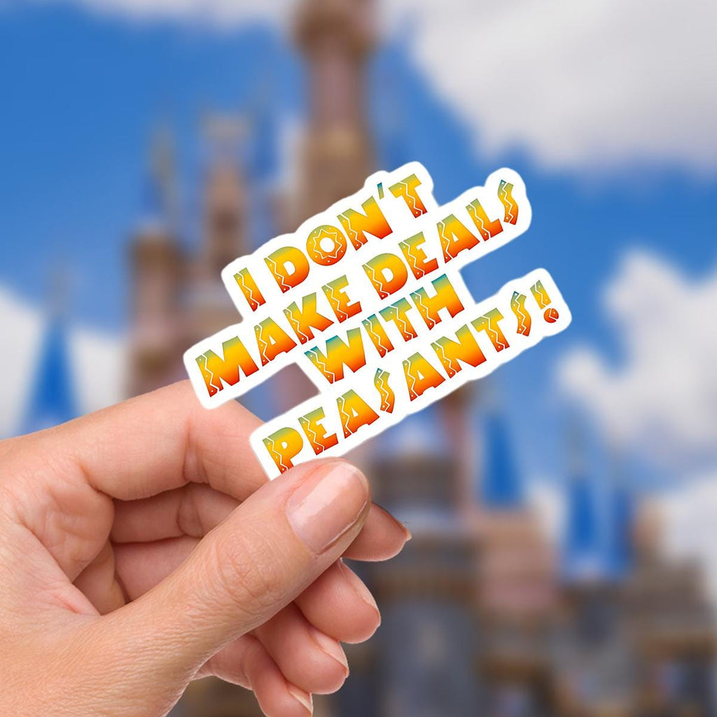 Disney Humor Emperor's New Groove Llama "I don't make Deals With Peasants" Waterproof Sticker