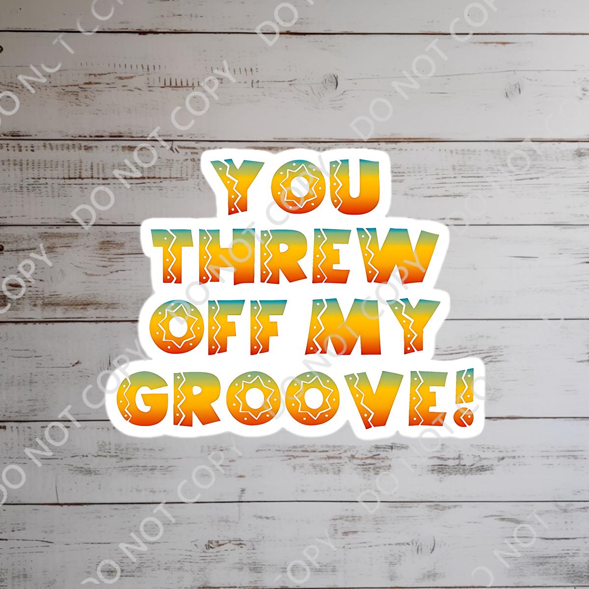 Disney Humor Emperor's New Groove Llama "You Threw Me Off My Groove" Waterproof Sticker