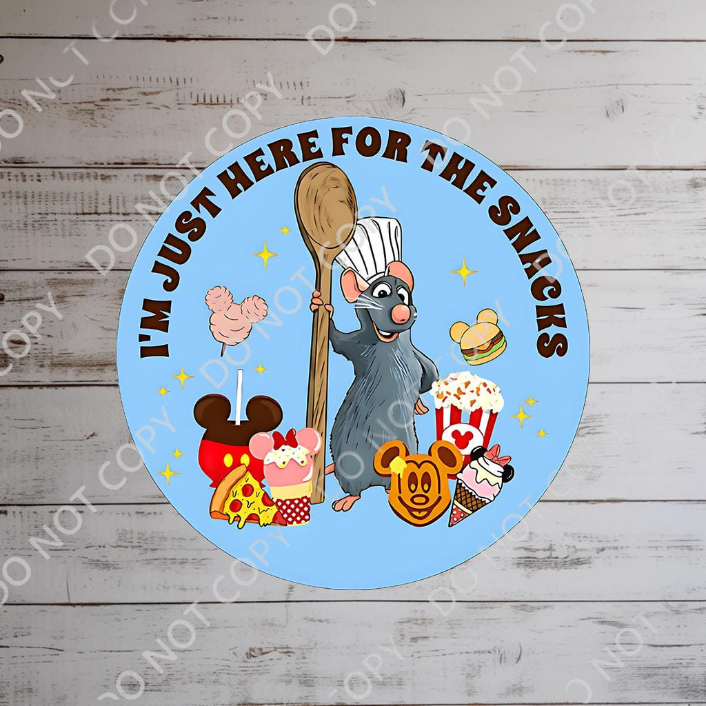 Remy Ratatouille Lil Chef I'm Just Here For The Snacks Disney Laptop Sticker planner stationery decal water bottle cell buzzlightyear