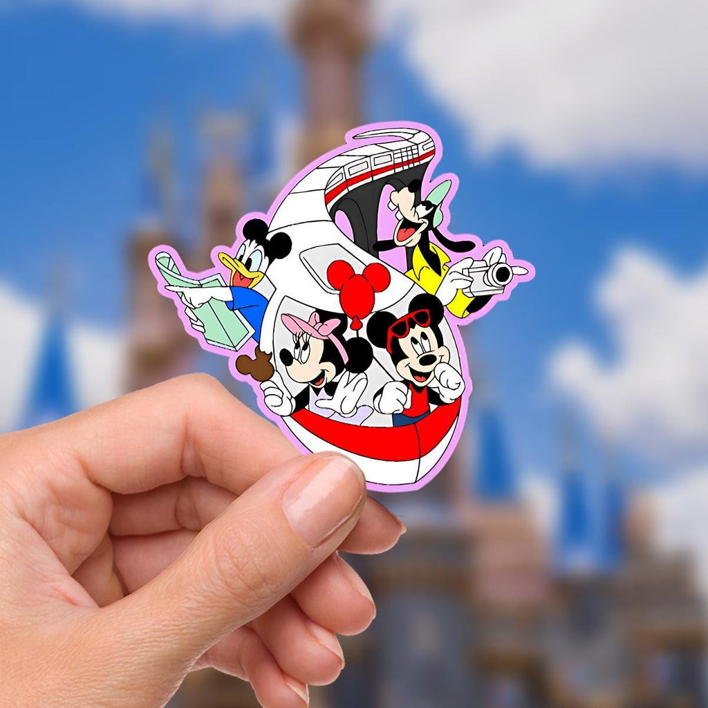 Disney Monorail Castle  World Sticker Waterproof Disney Laptop, Disneying Theme Park Vacation, Castle Park Mouse