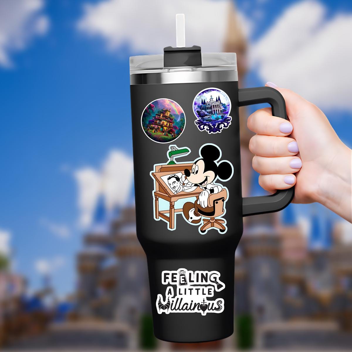Disneyy Walt Disney Mickey Mouse What A Wonderful World Sticker Waterproof Disney Laptop, Disneying Theme Park Vacation, Castle Park Mouse