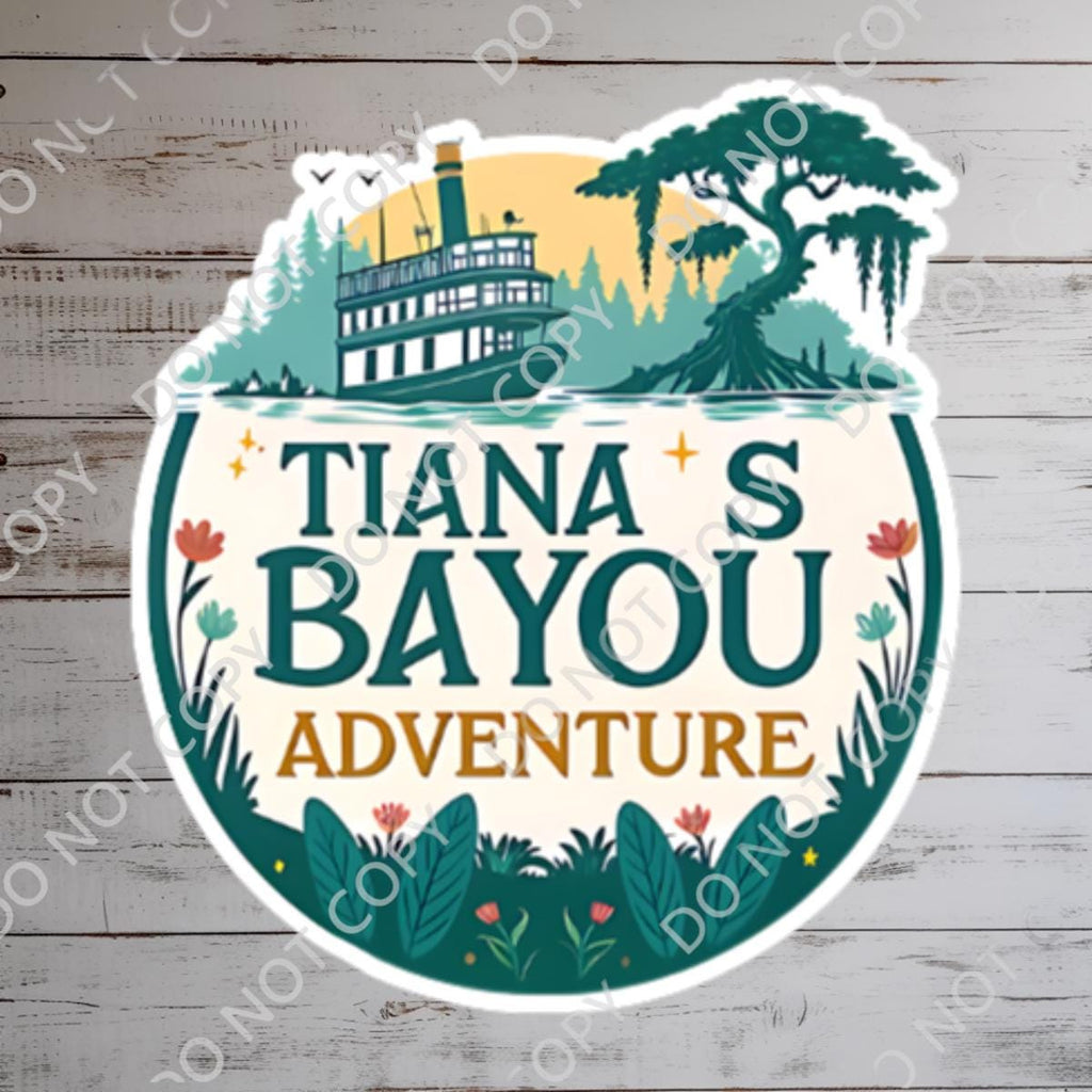 Disney Ride Tiana's Bayou Sticker Waterproof Disney Laptop, Disneying Theme Park Vacation, Castle Park Mouse