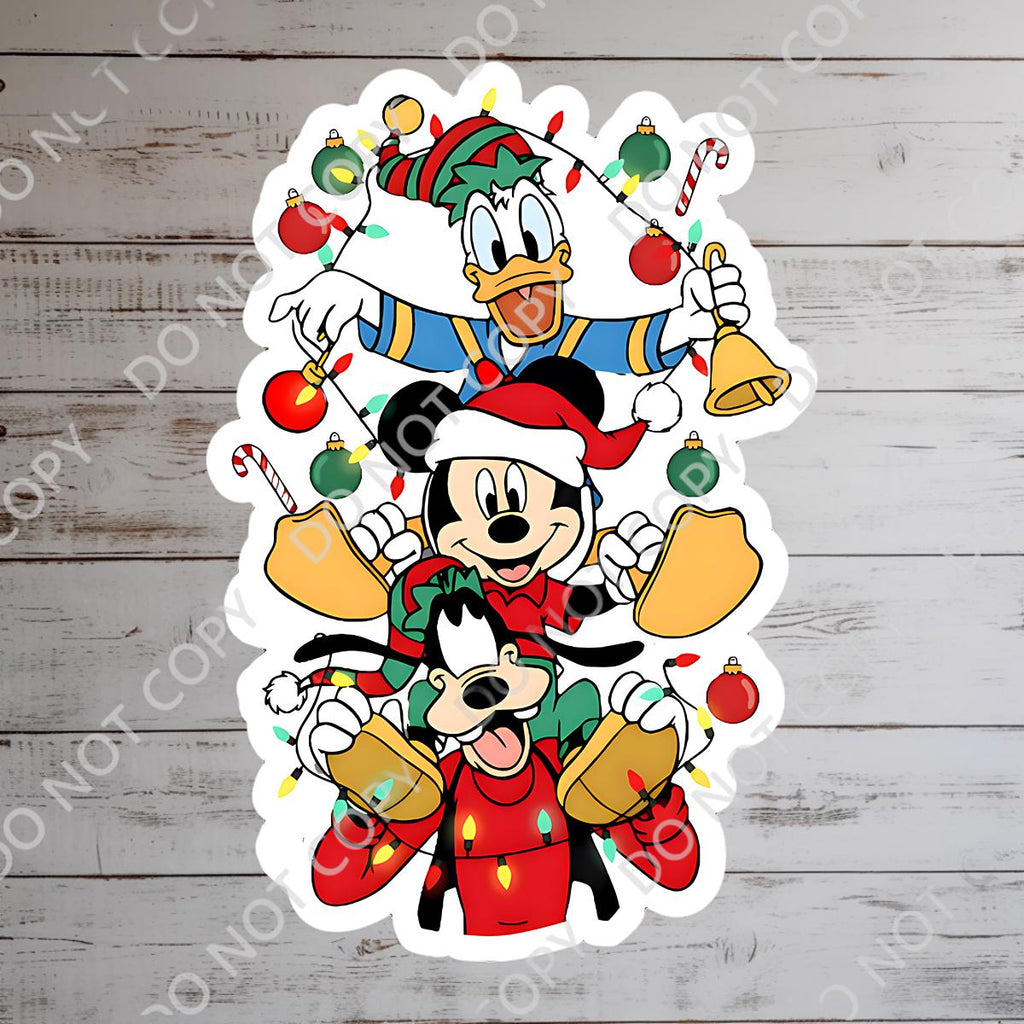 Disney Christmas Mickeyy, Goofy, Donald Duck Castle  World Sticker Waterproof Disney Laptop, Disneying Castle Park Mouse