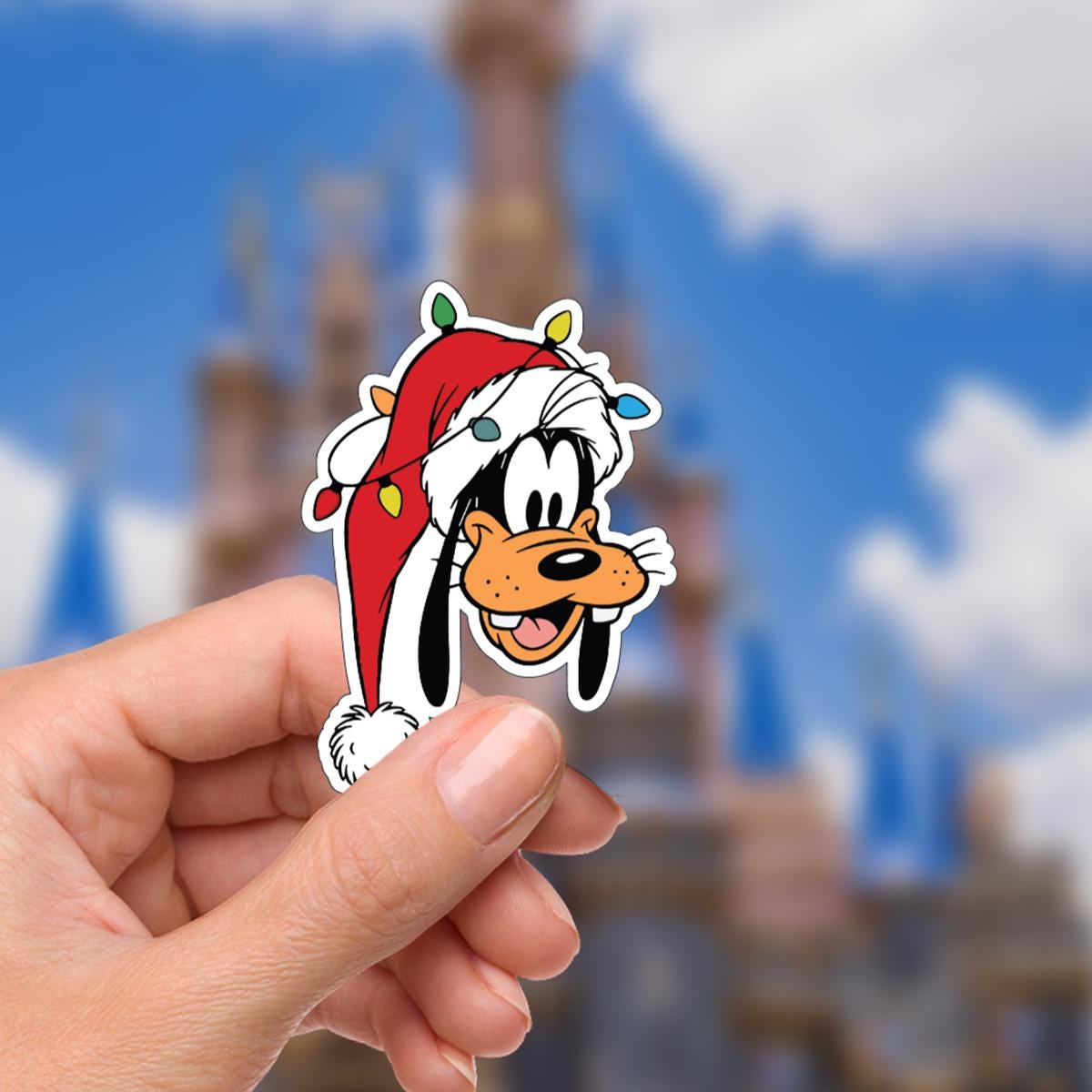 Disney Christmas Mickeyy, Goofy, Donald Duck Castle  World Sticker Waterproof Disney Laptop, Disneying Castle Park Mouse