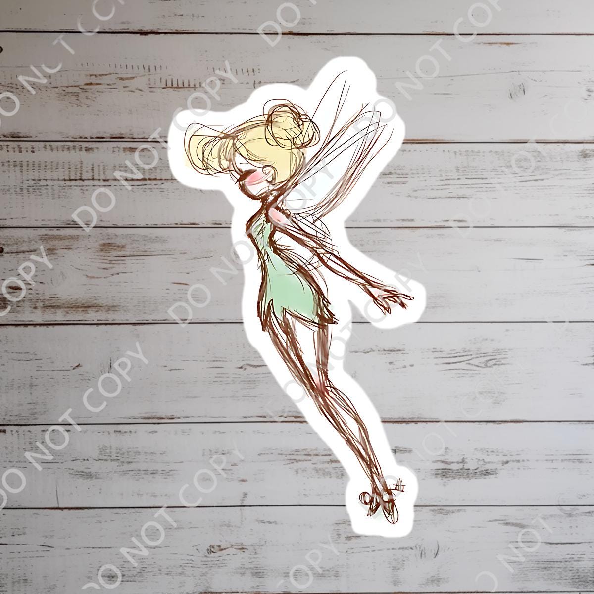 Tinkerbell Sticker/ Peter Pan Neverland Disneyy Pixie Dust Laptop Stickers/Mickey Vinyl Decals/ Bujo Journal Planner Water bottle sticker