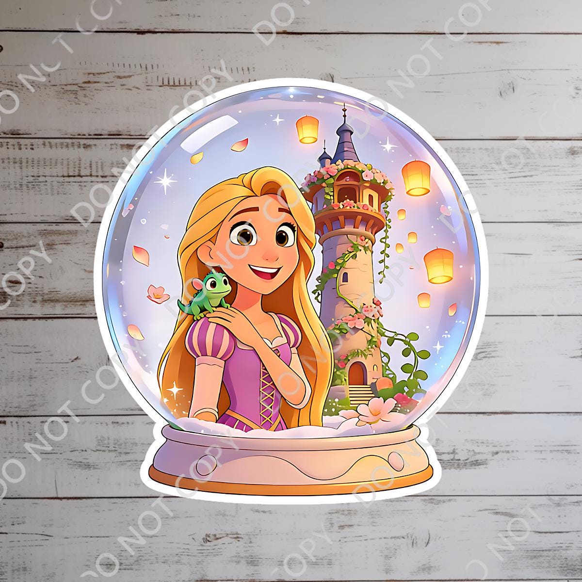 Disney Rapunzel Tangled Lantern Snow Globe Sticker: Waterproof Vinyl Decal, Disney Sticker, disney gift, journal stickers, junk journal