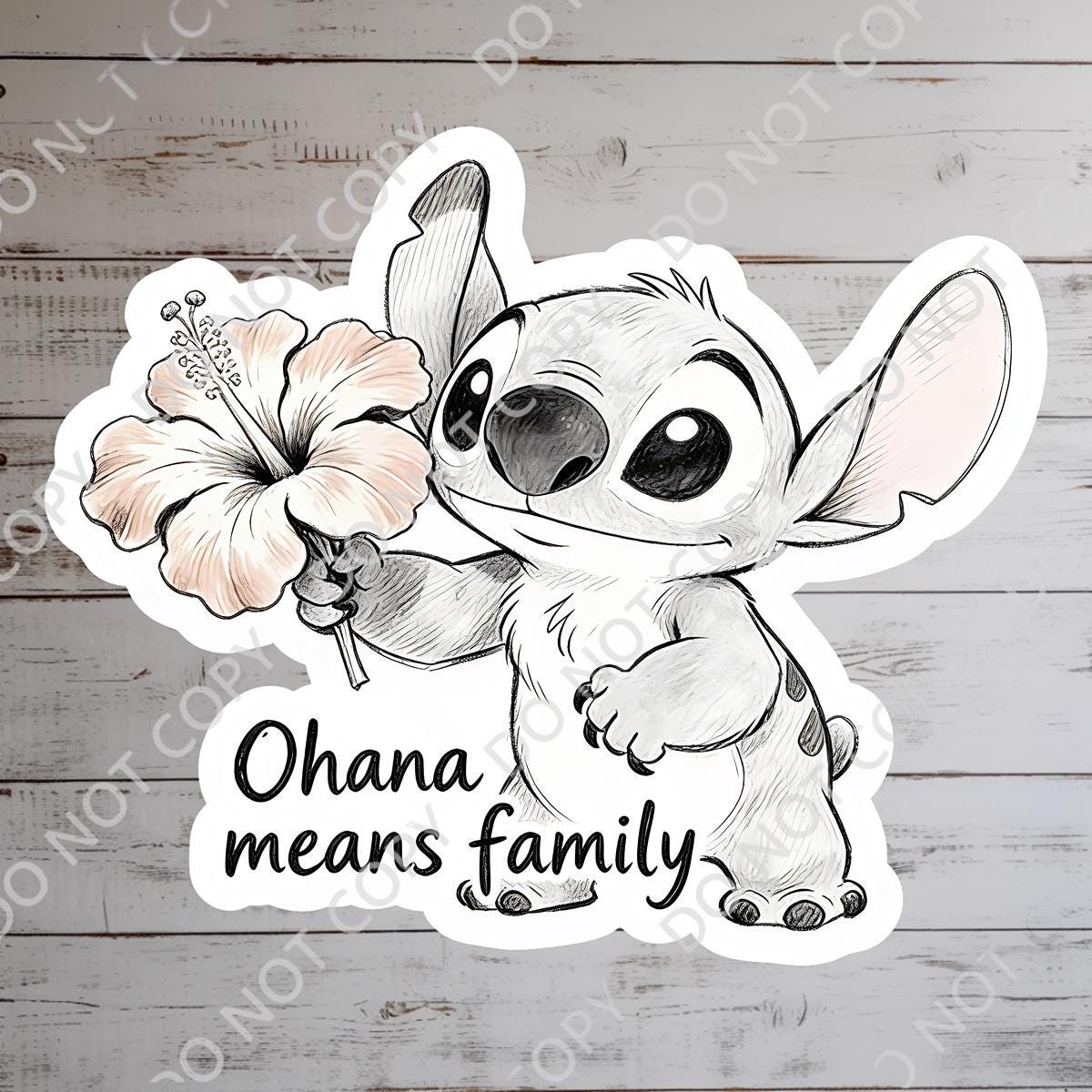 Stitch Ohana Waterproof Vinyl Sticker: Lilo and Stitch Ohana Decal.  Disney journal, journal stickers, junk journal, water bottle stickers, hydro bottle,