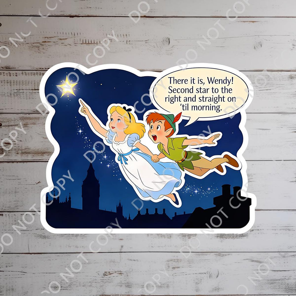 Peter Pan Wendy Sticker/ Peter Pan Neverland Disneyy Pixie Dust Laptop Stickers/Minnie Vinyl Decals/  Planner Water bottle sticker