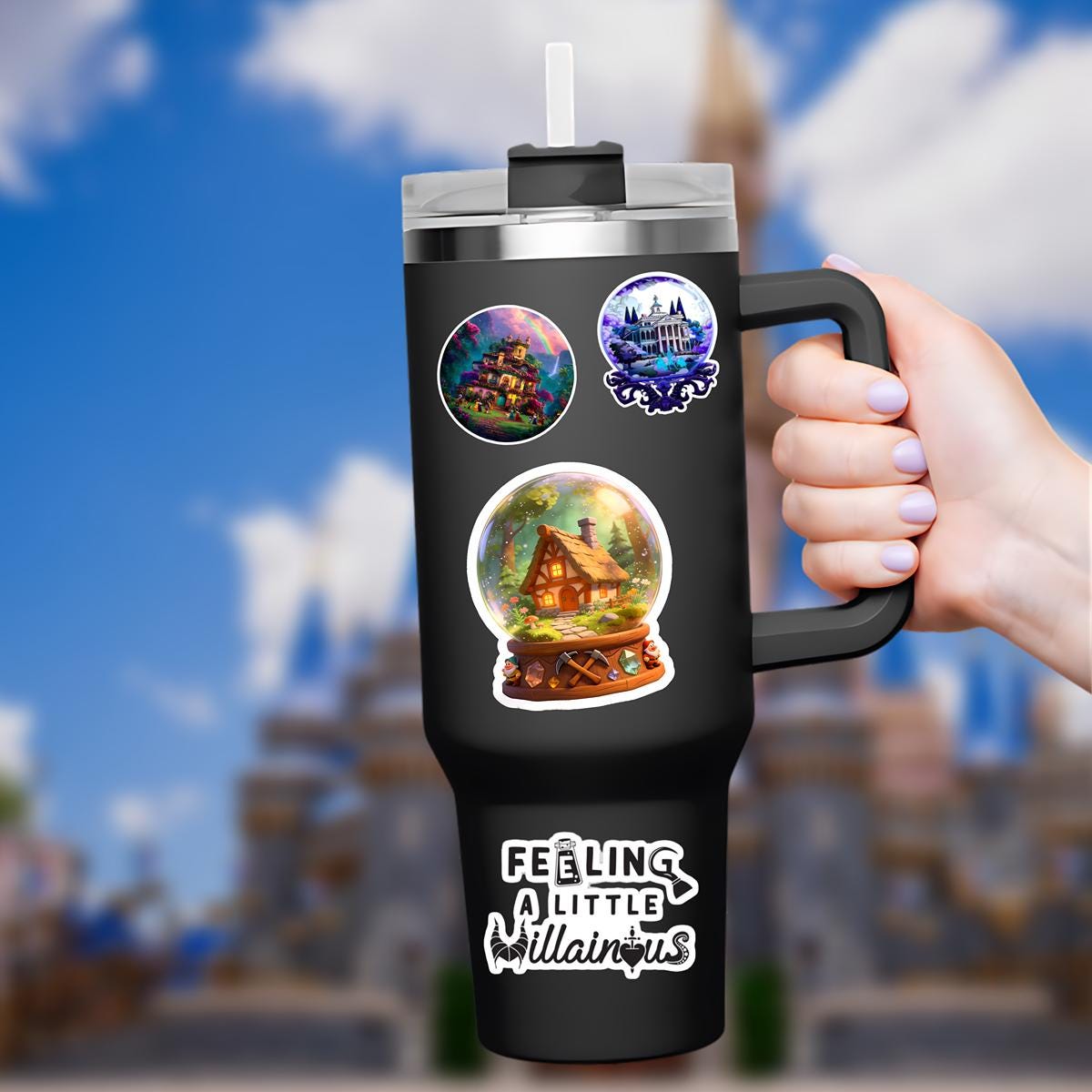 Snow White Seven Dwarfs Snow Globe Sticker: Waterproof Vinyl Decal. disney gift, disney presents, water bottle stickers, journal stickers, disney stickers hydro bottle stickers