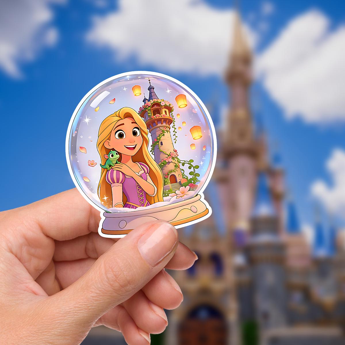 Disney Rapunzel Tangled Lantern Snow Globe Sticker: Waterproof Vinyl Decal, Disney Sticker, disney gift, journal stickers, junk journal