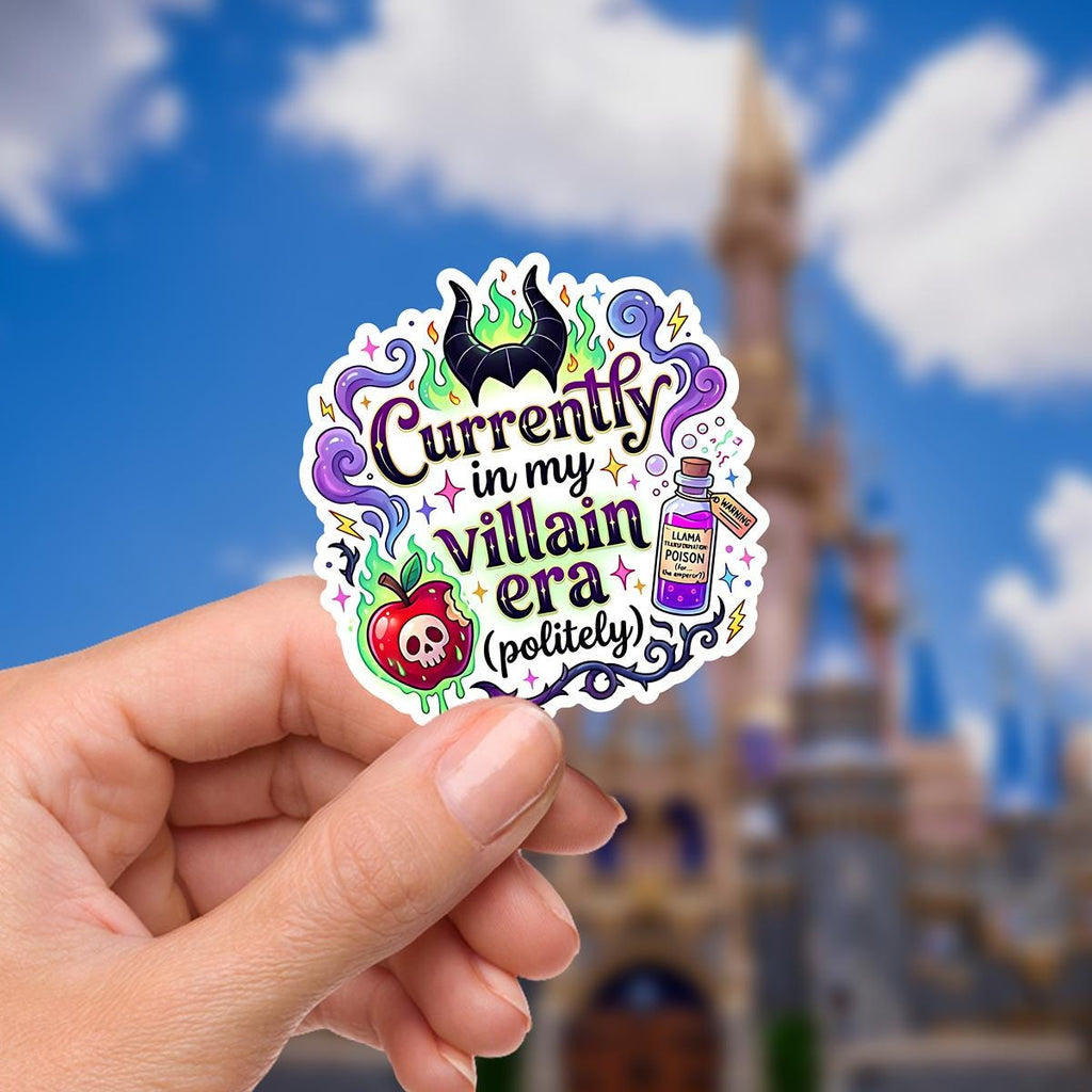 Disneyy Villain Maleficent Sticker Disney Humor villainous Waterproof Disney Laptop, Disneying Water Bottle Hydro Bottle Theme Park Vacation