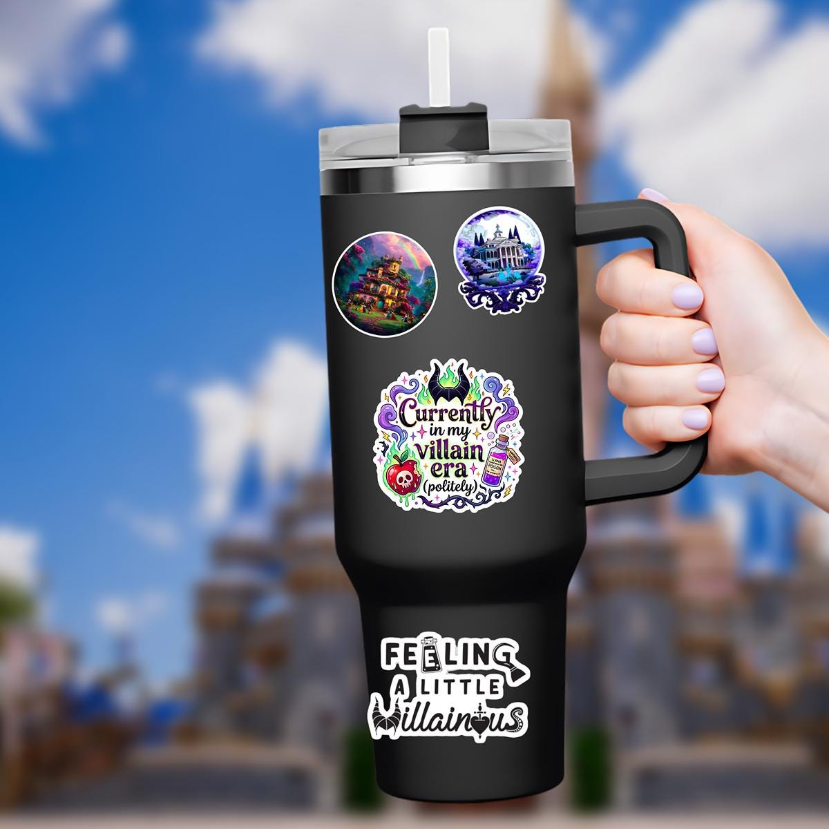 Disneyy Villain Maleficent Sticker Disney Humor villainous Waterproof Disney Laptop, Disneying Water Bottle Hydro Bottle Theme Park Vacation