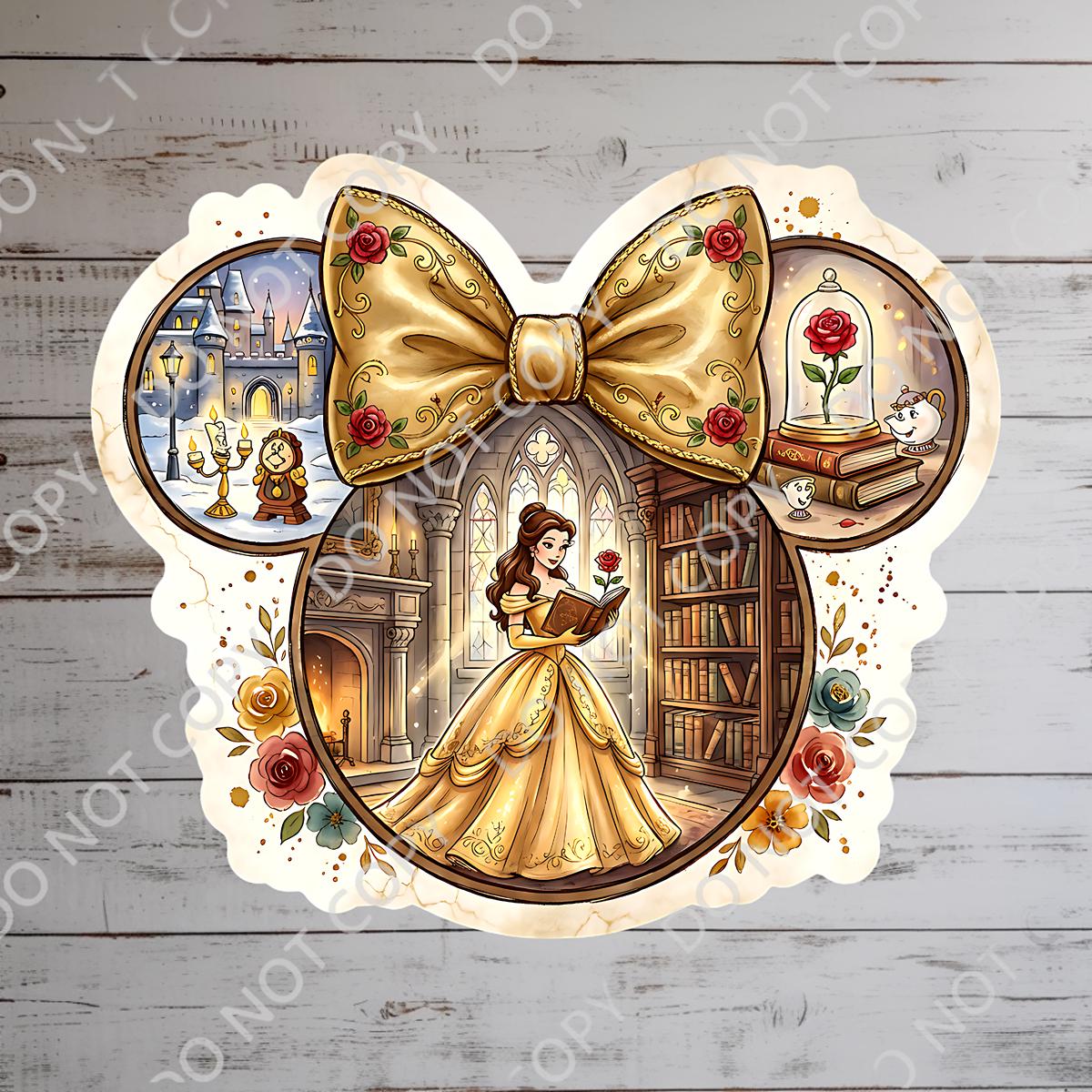Beauty and The Beast Sticker: Waterproof Vinyl Decal for Laptop, Water Bottle