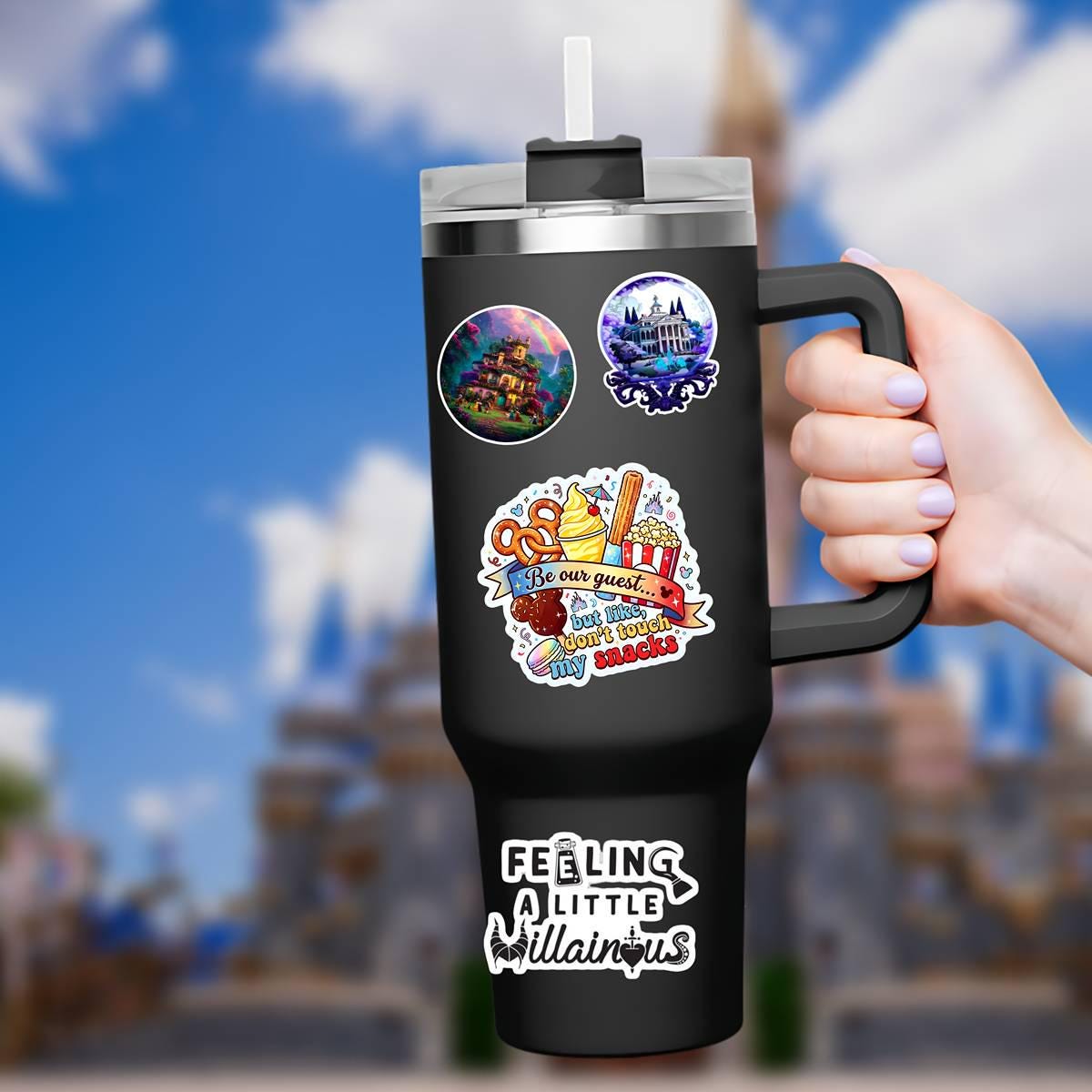 Disney Snacks, Humor Decal Sticker Waterproof Disney Laptop, Disneying Theme Park Vacation, Castle Park Mouse