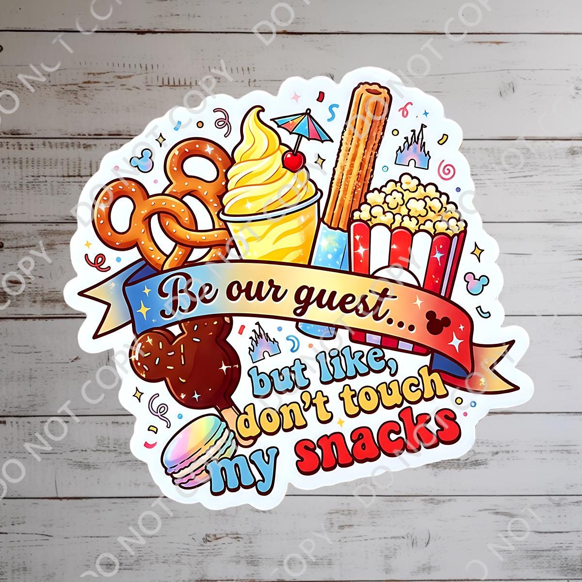 Disney Snacks, Humor Decal Sticker Waterproof Disney Laptop, Disneying Theme Park Vacation, Castle Park Mouse