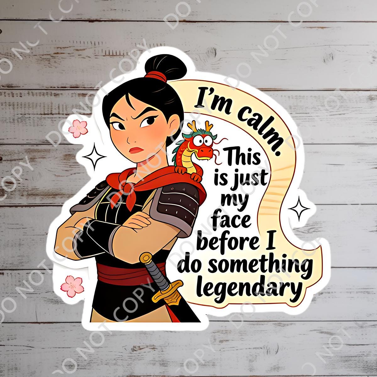 Mulan Mushu Limp Noodle Sticker, Waterproof Vinyl Decal,  kindle stickers, journal sticker
