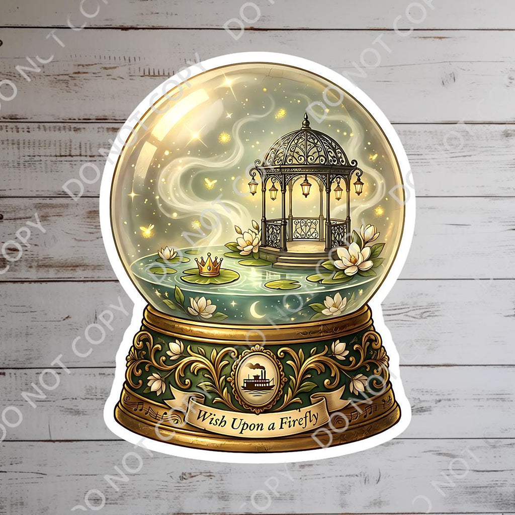 Disney Tiana Princess And The Frog  Snow Globe Waterproof Disney Laptop Stickers Tianas Place Disney Gift planner stationery decal water, kindle stickers, journal stickers,