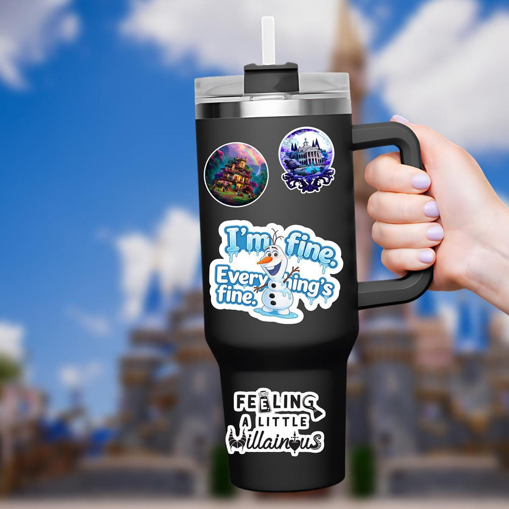 Disney  frozen Olaf Funny  It's Fine. I'm Fine Everythings Fine Sticker Waterproof Disney Laptop Stickers planner stationery decal water bottle hydro