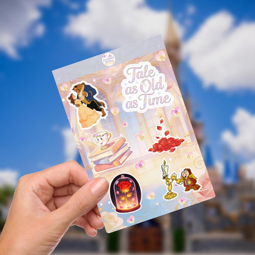 Beauty And The Beast Sticker Sheet, Ray, Kindle Sticker, Laptop Decal