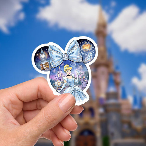 Cinderella Sticker: Waterproof Vinyl Decal for Laptop, Water Bottle