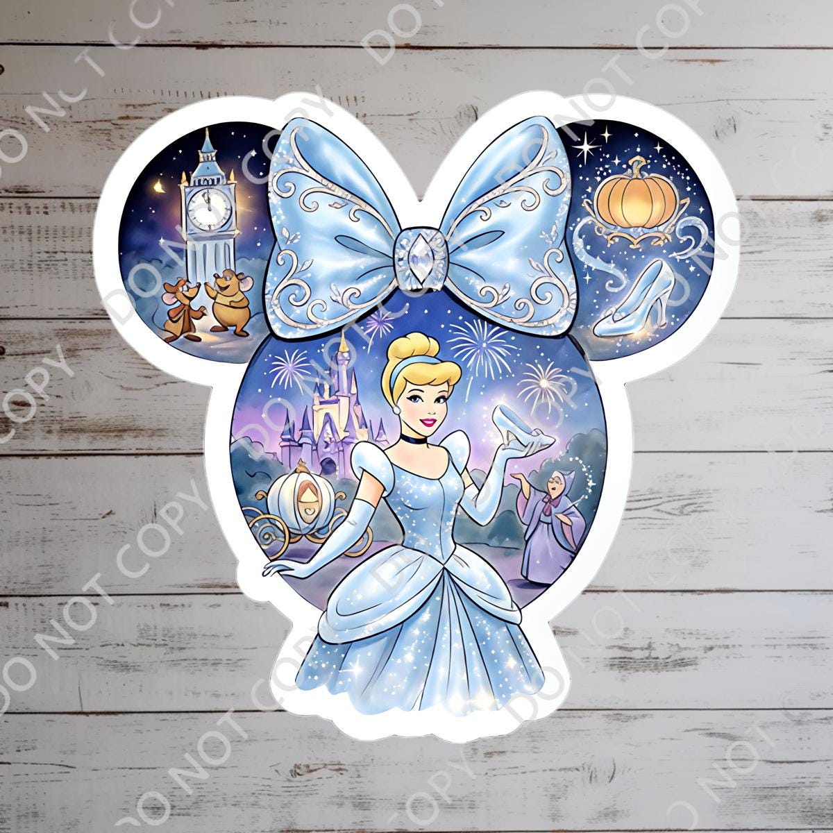 Cinderella Sticker: Waterproof Vinyl Decal for Laptop, Water Bottle