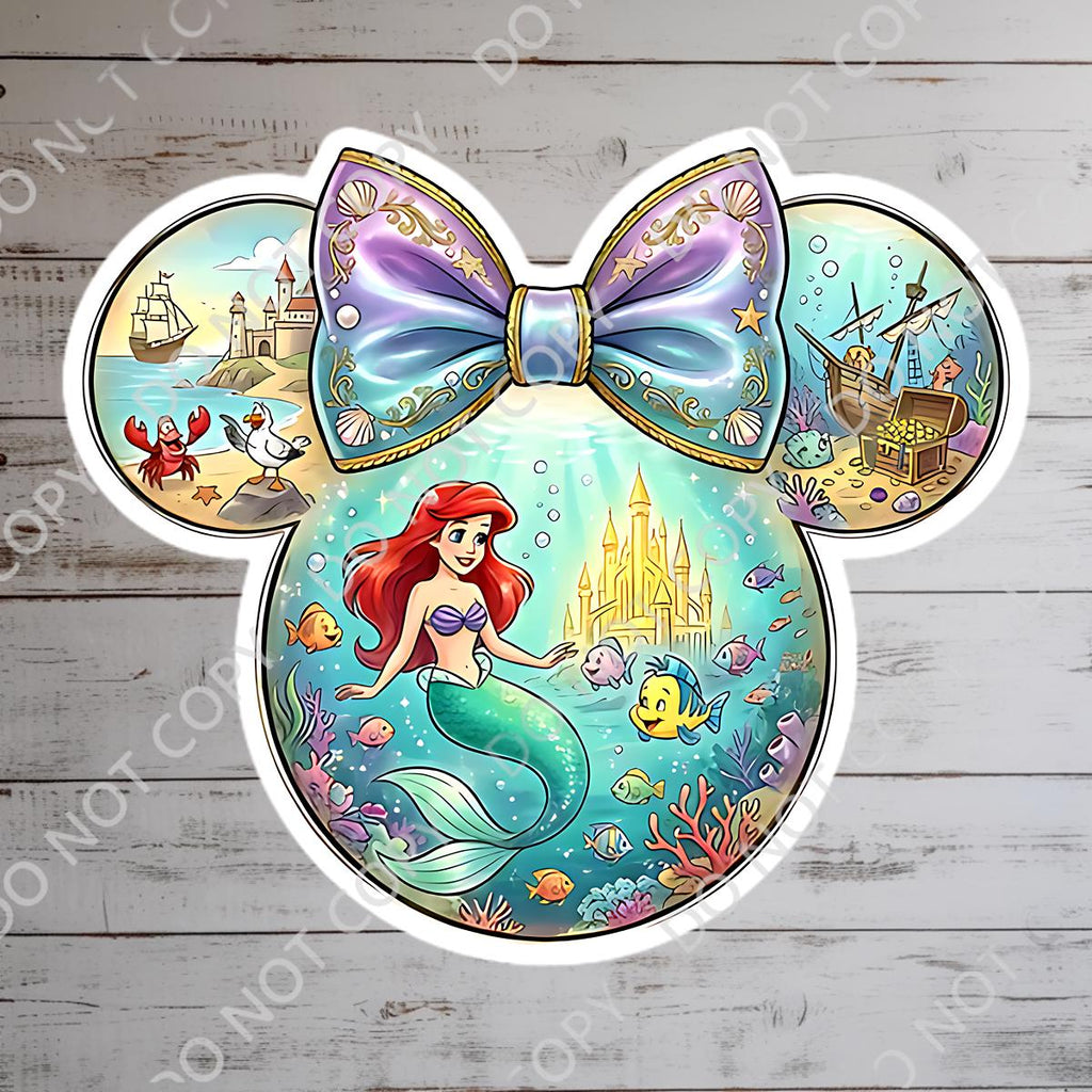 Disney Princess Aerial Little Mermaid Book Sticker , Kindle Stickers Waterproof Laptop Decal, funny stickers, funny sticker, disney gift, bottle sticker