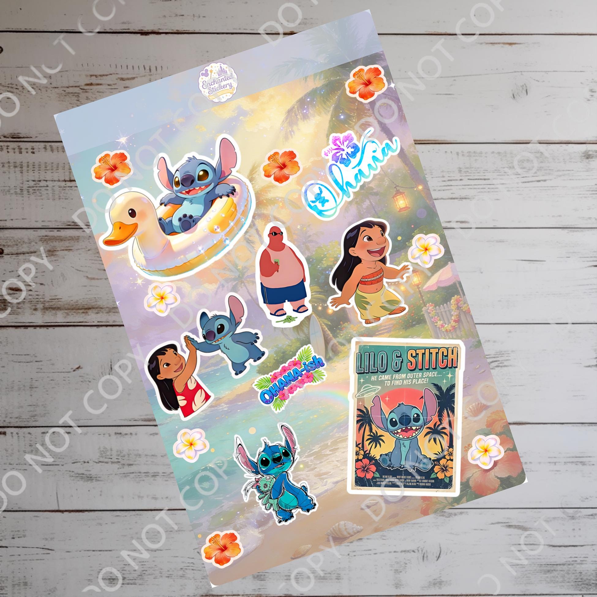 Disney Lilo & Stitch Sheet Sticker, Bottle Sticker,  Kindle Sticker, Laptop Decal