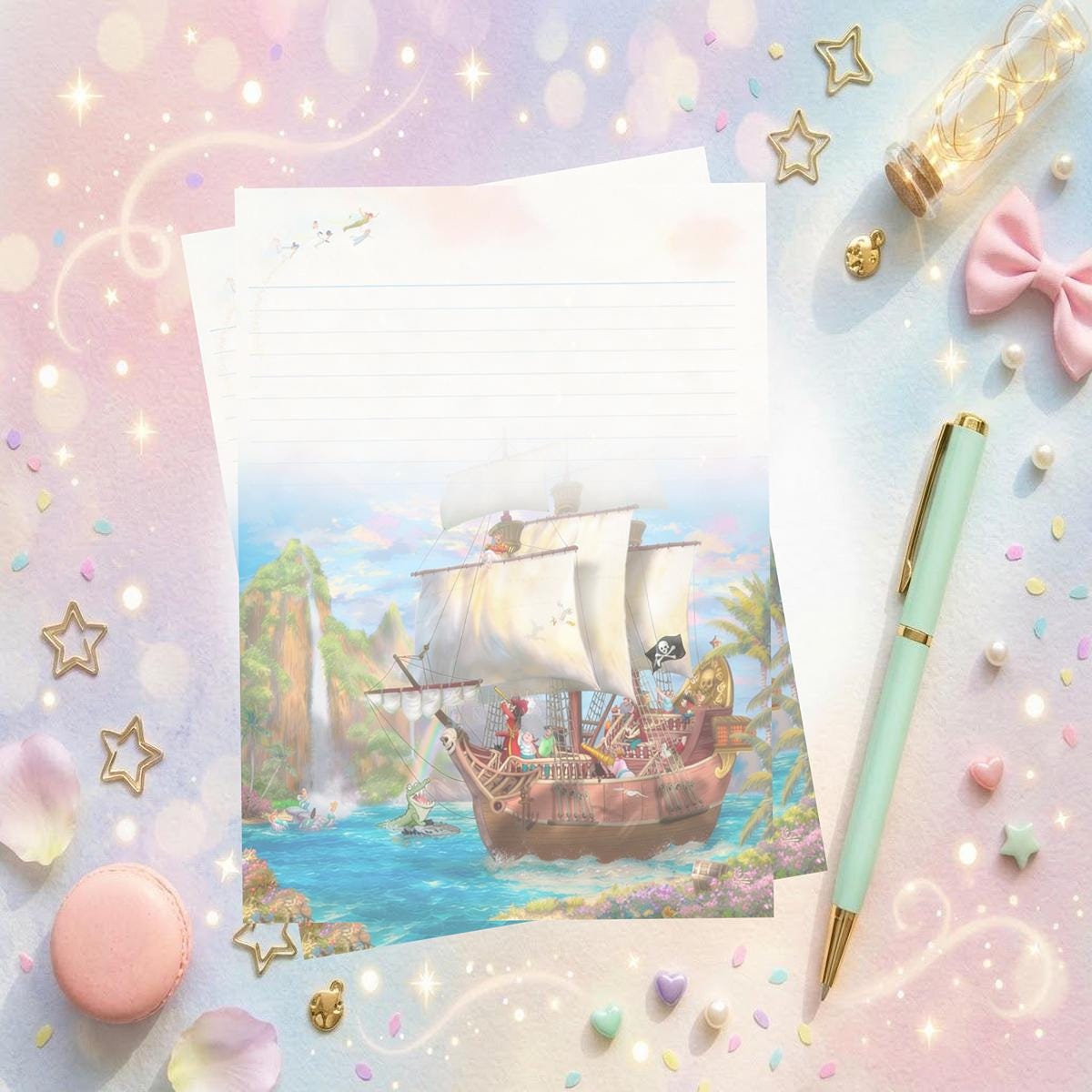 Disney Peter Pan NeverLand Memo Notepad 50 sheets bullet journal Disney planner paper scrapbook stationery notebook supplies