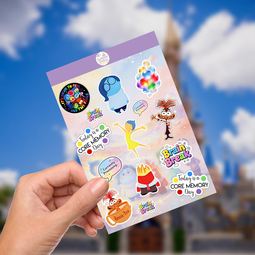 Disney Inside Out Sheet Sticker, Mental Health, Kindle Sticker, Laptop Decal Bottle Sticker