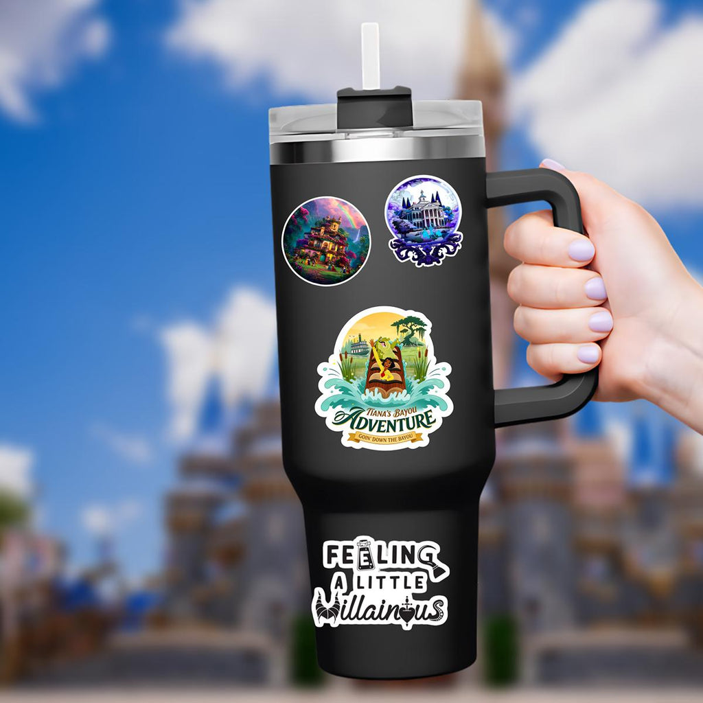 Disneyy Ride Tiana's Bayou Sticker, Water Bottle Stickers Waterproof Disney Laptop, Disneying Theme Park Vacation, Castle Park Mouse