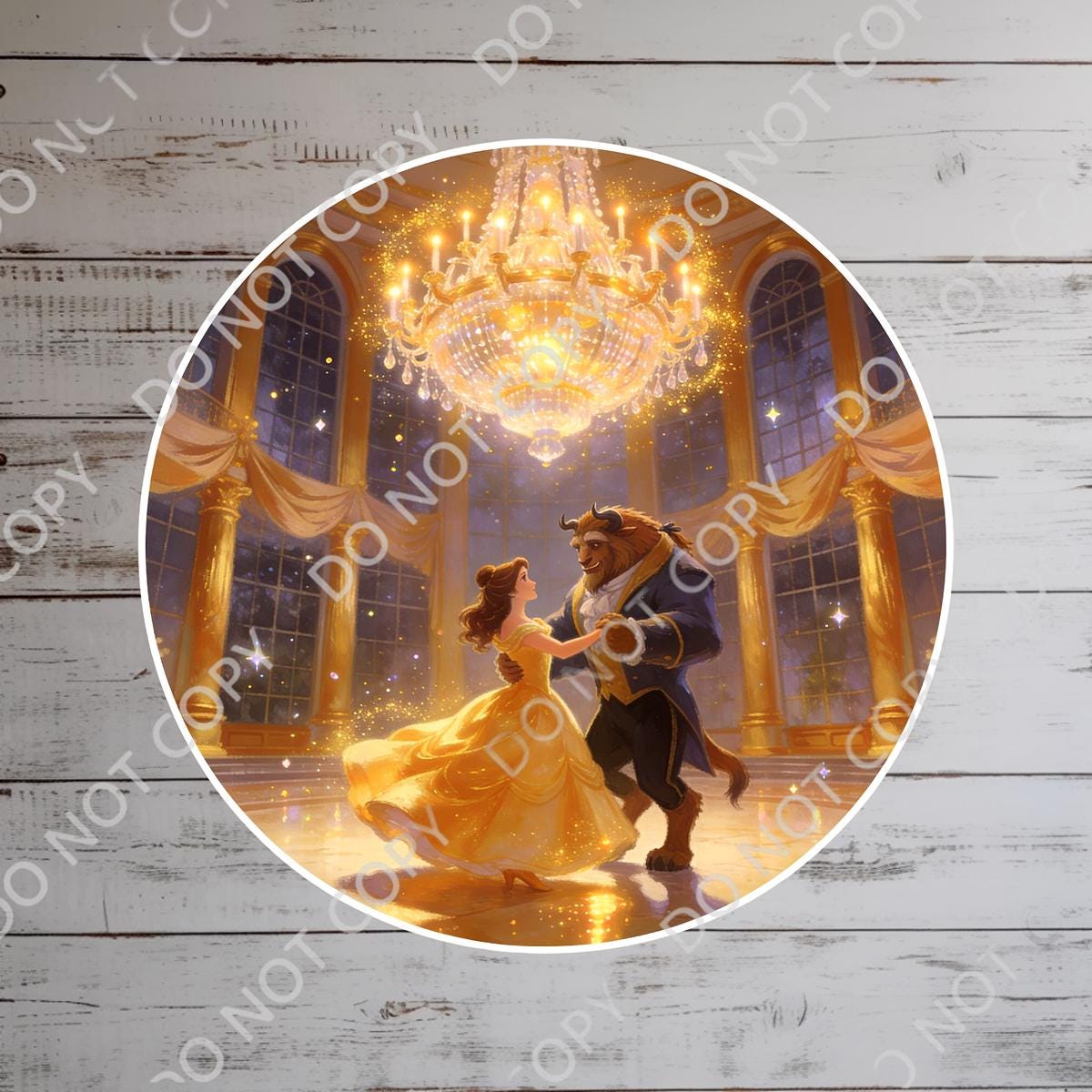Disney Beauty and The Beast Sticker: Waterproof Vinyl Decal for Laptop, Water Bottle