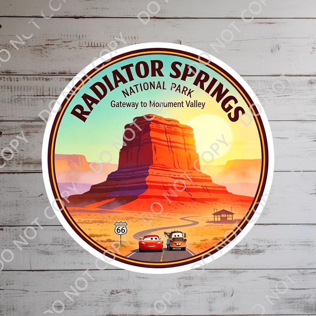 Disneyy Lightning McQueen Towmater Radiator Springs Car Sticker: Waterproof Vinyl Decal HydoFlask