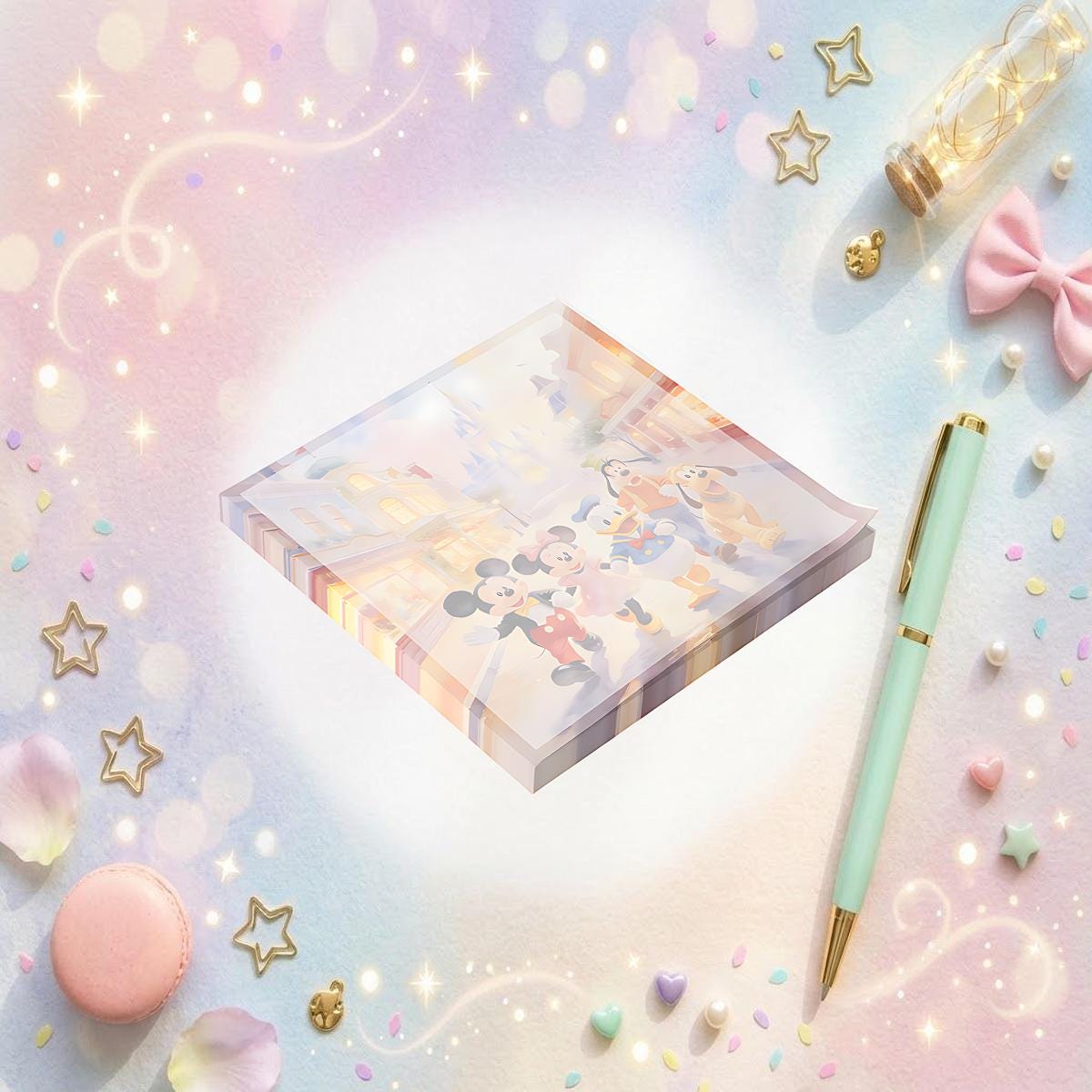 Disneyy Mickey And Friends  Mainstreet USA Memo Notepad 50 sheets bullet journal Disney planner paper scrapbook stationery notebook supplies