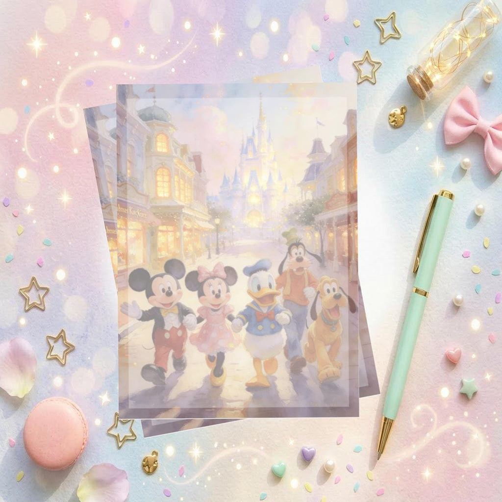 Disneyy Mickey And Friends Mainstreet USA Memo Notepad 50 sheets bullet journal Disney planner paper scrapbook stationery notebook supplies