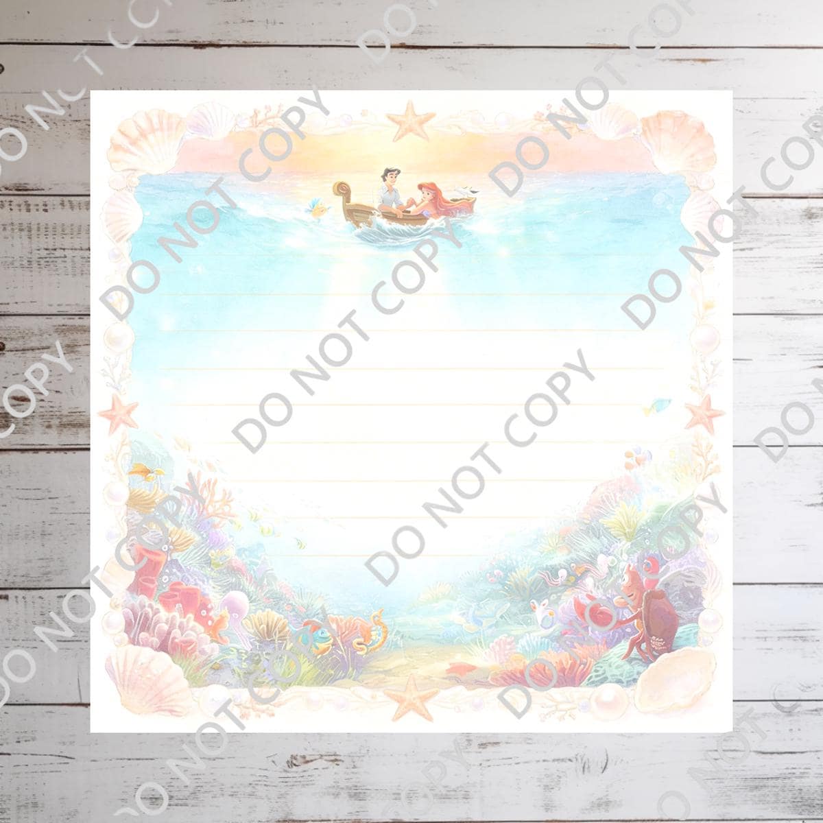 Disney Little Mermaid Memo Notepad 50 sheets bullet journal Disney planner paper scrapbook stationery notebook supplies