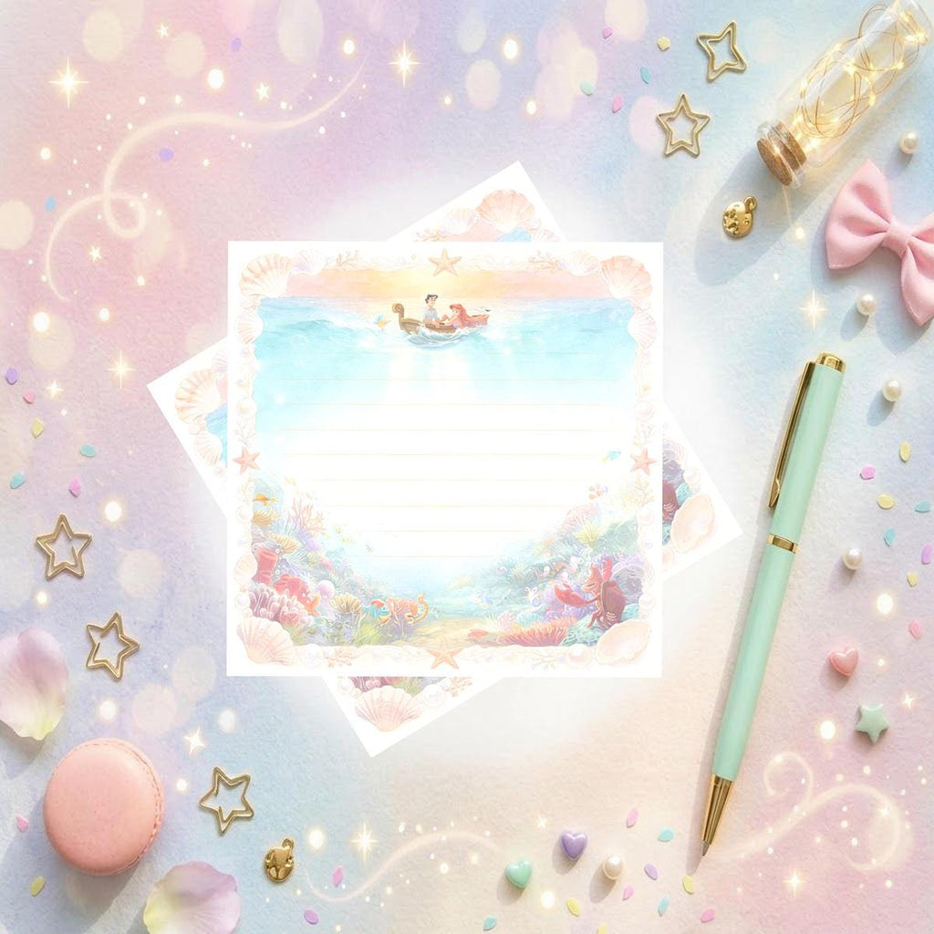 Disney Little Mermaid Memo Notepad 50 sheets bullet journal Disney planner paper scrapbook stationery notebook supplies