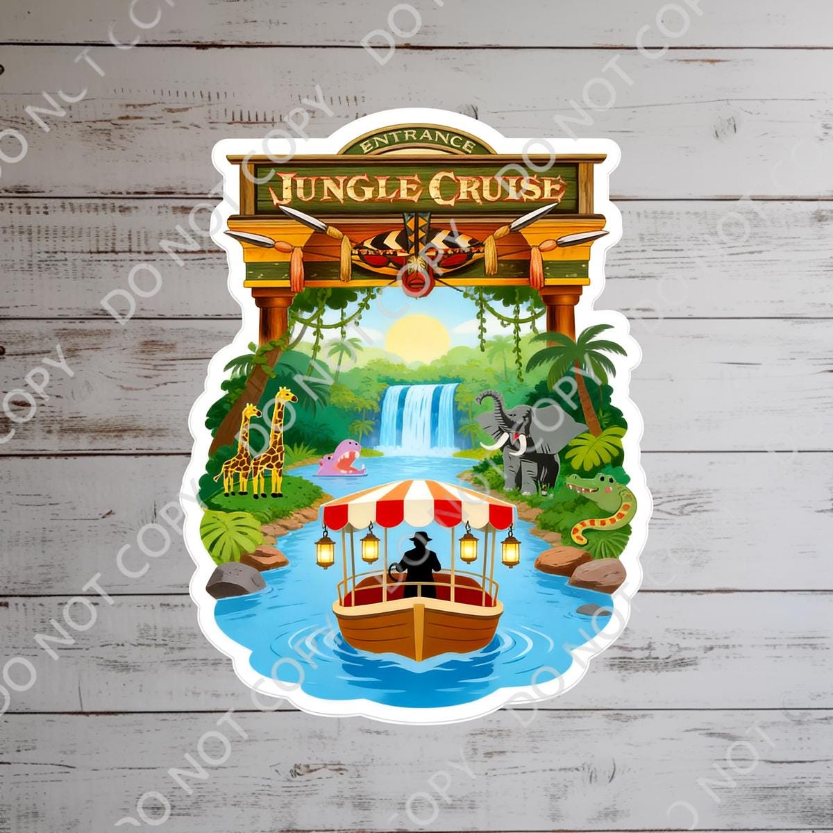 Disney Ride Jungle Cruise Sticker Waterproof Disney Laptop, Disneying Theme Park Vacation, Castle Park Mouse