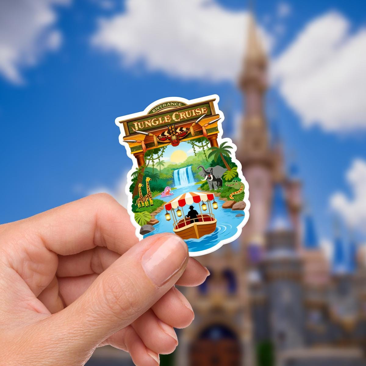 Disney Ride Jungle Cruise Sticker Waterproof Disney Laptop, Disneying Theme Park Vacation, Castle Park Mouse
