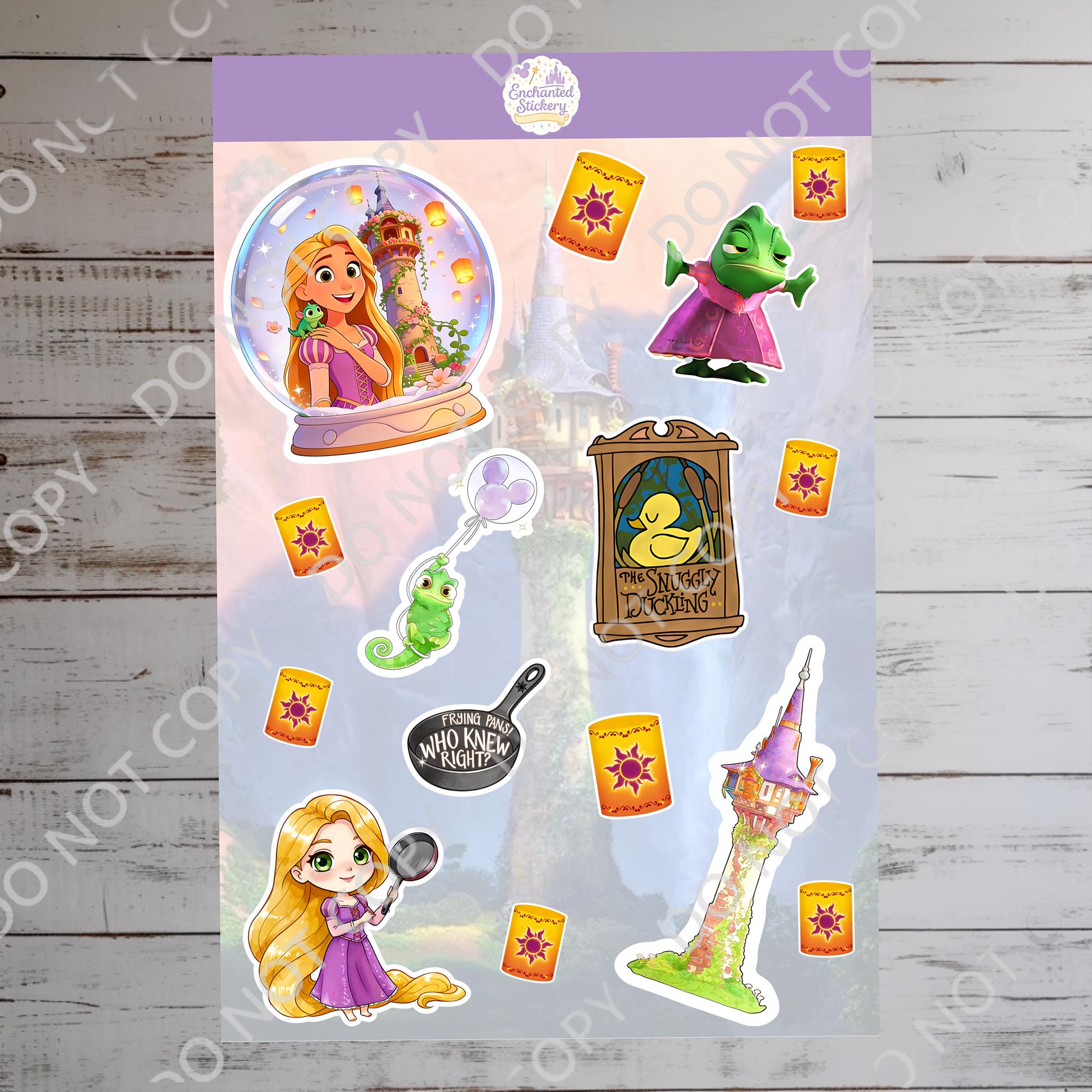 Disney Princess Rapunzel Tangled  Sheet Sticker, Ray, Kindle Sticker, Laptop Decal