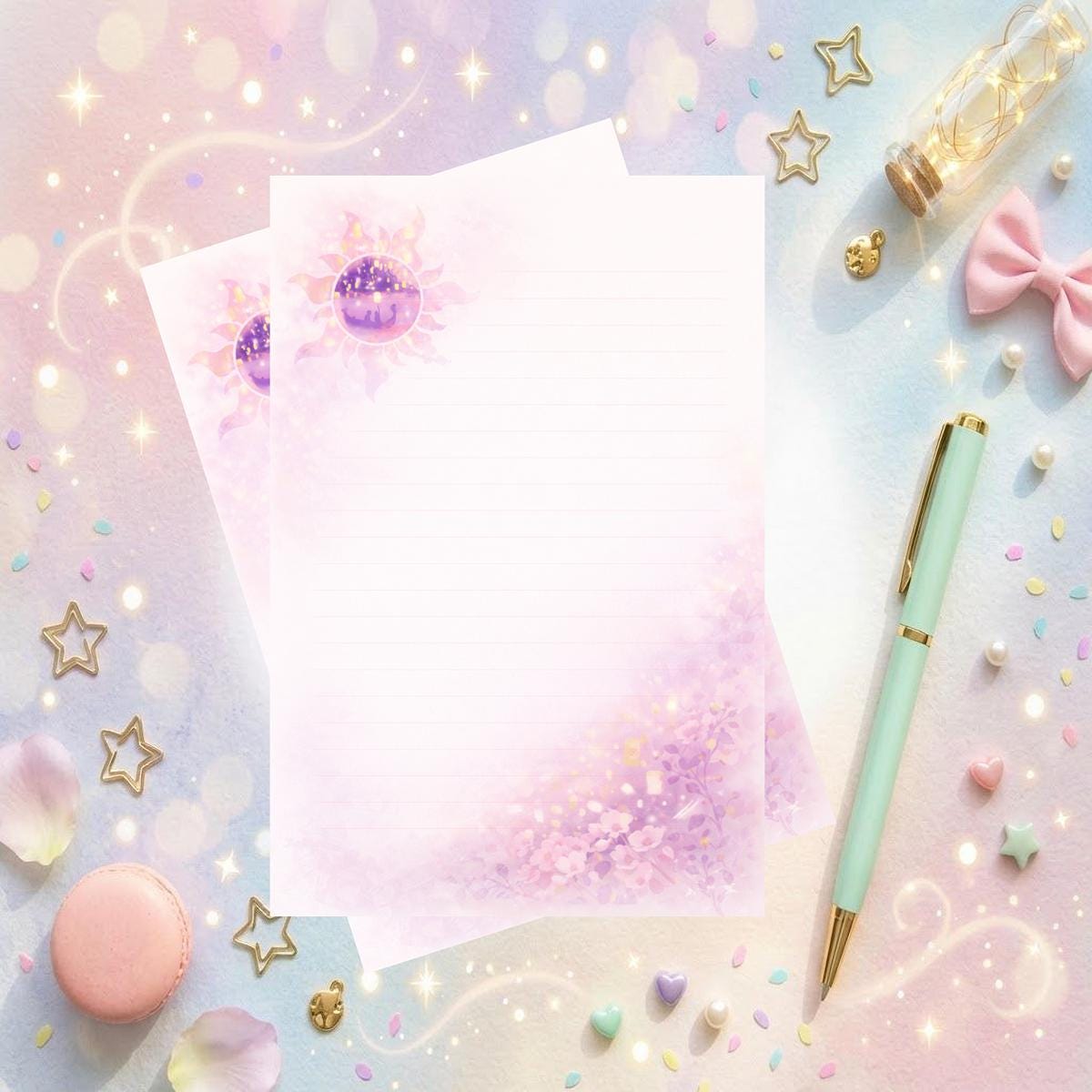Disneyy Rapunzel Tangled Memo Notepad 50 sheets bullet journal Disney planner paper scrapbook stationery notebook supplies